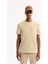 Erkek Bej Bisiklet Yaka Viskon Karışımlı Bi-Stretch Baskılı Regular Fit T-Shirt A52Y1020 2