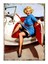 Araba ve Pin Up Kızı Art Mdf Tablo 35 cm x 50 cm 1