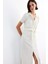 Gömlek Yaka Kemerli Kısa Kollu Midi Elbise G1060AX25SM 3