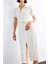 Gömlek Yaka Kemerli Kısa Kollu Midi Elbise G1060AX25SM 4