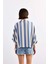 Oversize Geniş Kalıp Çizgili Kısa Kollu Gömlek G1324AX25SM 5