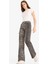 Straight Fit Yüksek Bel Leopar Desenli Uzun Boy Gabardin Pantolon D1229AX25AU 2