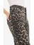 Straight Fit Yüksek Bel Leopar Desenli Uzun Boy Gabardin Pantolon D1229AX25AU 6