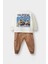 Erkek Bebek 2'li Takım Baskılı Sweatshirt Kargo Cepli Pantolon F1587A525AU 5