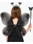 Siyah Kelebek Kız Seti – 50 cm Kelebek Kanadı, Taç ve Asa 1