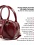 Kırışık Dokulu Bordo SHK207 Suni Deri Charm Detaylı Fermuarlı ,askılı El, Kol ve Omuz Çantası 7