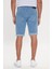 Erkek Mavi Slim Fit Dar Kesim Pamuklu Esnek Denim Şort 5