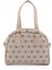 Monogram Baskılı Vizon SHK205 Suni Deri Fermuarlı Tek Bölmeli Ayarlanabilir Askılı El,kol ve Omuz Çantası U:18 E:22 G:7 cm 1