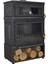 Flamestove FS-44YKST Retro Dik Tek Camlı Kuzineli Yan Kapaklı Odunluklu 1