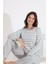 %100 Pamuk Uzun Kol Manşetli Cepli Kadın Pijama Takımı 98510-511 4