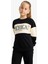 Kız Çocuk 2'li Takım Baskılı Sweatshirt Eşofman Altı E6418A825AU 3