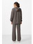 Koyu Gri Yumuşak Dokulu Kapüşonlu Oversize Kadın Eşofman Tunik Takım - 95348 5