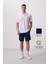 Indigo Polyester Ince Yumuşak Standart Fit Erkek Taytlı Şort - 81287 1