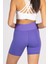 Lila Toparlayıcı Kruvaze Bel Detaylı Bisikletçi Şortu Kısa Tayt Vela 5