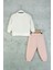 Kız Bebek Kalpli Eşofman Takım Desenli Sweatshirt ve Beli Lastikli Alt 2