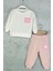 Kız Bebek Kalpli Eşofman Takım Desenli Sweatshirt ve Beli Lastikli Alt 3