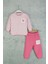 Kız Bebek Kalpli Eşofman Takım Desenli Sweatshirt ve Beli Lastikli Alt 1