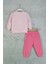 Kız Bebek Kalpli Eşofman Takım Desenli Sweatshirt ve Beli Lastikli Alt 2