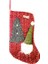 Yılbaşı Süsü Yeşil Bereli Noel Baba Figürlü Xmas Çorap Kırmızı 40 cm 1