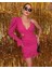Broş Detay Mini Elbise 1023 - Pembe 1