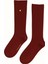 Kadın Fitilli Yün Dizaltı Çorap Bordo 1