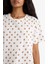 Regular Fit Bisiklet Yaka Kısa Kollu Desenli Gecelik-Fall in Love F9839AX25AU 3