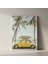 Sarı Retro Araba Plaj Manzarası Tablosu 2