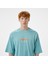 Star Chevron Oversize Fit Baskılı Erkek Mavi T-Shirt 4