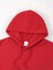Üç Çizgi Baskılı Kapüşonlu Cepli Içi Yünlü Kırmızı Sweatshirt 3