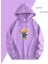 Couple Ayılar Baskılı Kapüşonlu Cepli Pamuklu Lila Sweatshirt 1