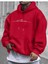 Whatever Baskılı Kapüşonlu Cepli Pamuklu Kırmızı Sweatshirt 1