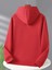 Whatever Baskılı Kapüşonlu Cepli Pamuklu Kırmızı Sweatshirt 2