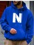 N Harfli Desenli Efsane Ürün 2 Iplik Şardonlu Kapüşonlu Cepli Sweatshirt 1