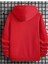 Bisiklet Kalp Ritim Baskılı Kapüşonlu Cepli Pamuklu Kırmızı Sweatshirt 2