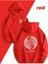 Lazarus Arka Göğüs Baskılı Kapüşonlu Cepli Pamuklu Kırmızı Sweatshirt 1