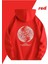Lazarus Arka Göğüs Baskılı Kapüşonlu Cepli Pamuklu Kırmızı Sweatshirt 3