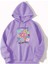Let Kindness Baskılı Kapüşonlu Cepli Pamuklu Lila Sweatshirt 1