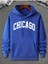 Chıcago Baskılı Unisex 2 Iplik Şardonlu Kapüşonlu Cepli Sweatshirt 1