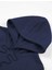 Parlak Kelebek Baskılı Kapüşonlu Cepli Pamuklu Lacivert Sweatshirt 3