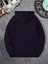 Big Wolt Baskılı Kapüşonlu Cepli Içi Yünlü Lacivert Sweatshirt 2