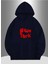 New York Pop Baskılı Kapüşonlu Cepli Içi Yünlü Lacivert Sweatshirt 1