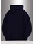 New York Pop Baskılı Kapüşonlu Cepli Içi Yünlü Lacivert Sweatshirt 2