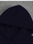 New York Pop Baskılı Kapüşonlu Cepli Içi Yünlü Lacivert Sweatshirt 3