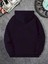 Patili Kalp Baskılı Kapüşonlu Cepli Içi Yünlü Lacivert Sweatshirt 2