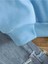 Bubble Milk Baskılı Kapüşonlu Cepli Içi Yünlü Mavi Sweatshirt 4
