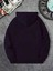 Yarım Aslan Yüzü Baskılı Kapüşonlu Cepli Pamuklu Lacivert Sweatshirt 2