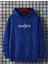 Gamer Baskılı Kapüşonlu Cepli Pamuklu Mavi Sweatshirt 1