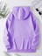 Bubble Milk Baskılı Kapüşonlu Cepli Içi Yünlü Lila Sweatshirt 2