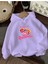 Endless Summer Baskılı Kapüşonlu Cepli Pamuklu Lila Sweatshirt 1