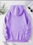 One Day At Time Baskılı Kapüşonlu Cepli Pamuklu Lila Sweatshirt 2